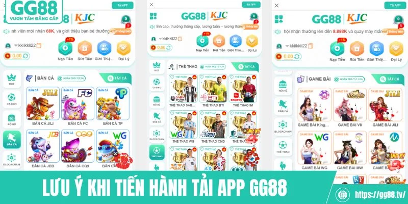 Lưu ý quan trọng khi tiến hành tải app GG88
